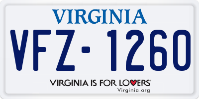 VA license plate VFZ1260
