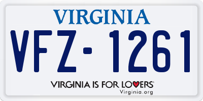 VA license plate VFZ1261