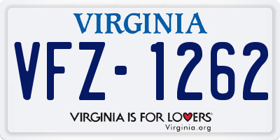 VA license plate VFZ1262
