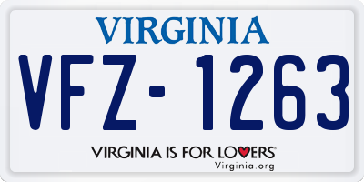 VA license plate VFZ1263
