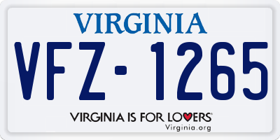 VA license plate VFZ1265
