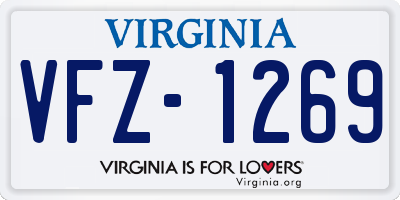 VA license plate VFZ1269