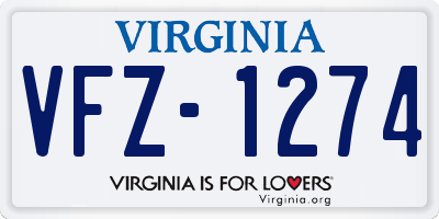 VA license plate VFZ1274