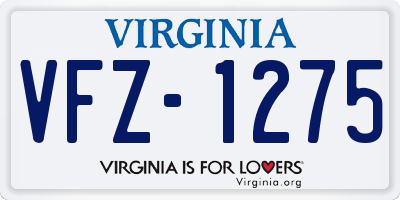 VA license plate VFZ1275