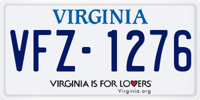 VA license plate VFZ1276