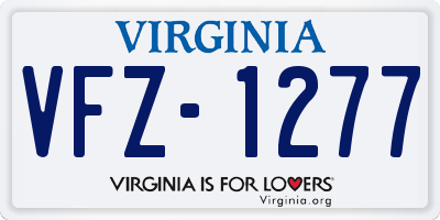 VA license plate VFZ1277