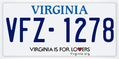 VA license plate VFZ1278