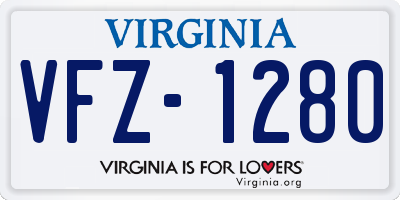 VA license plate VFZ1280