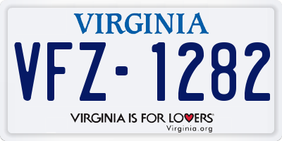 VA license plate VFZ1282