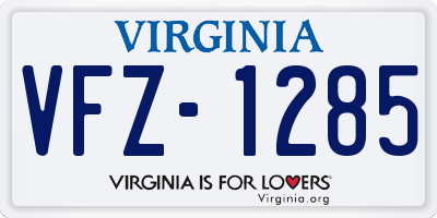 VA license plate VFZ1285