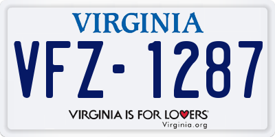 VA license plate VFZ1287