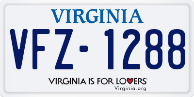 VA license plate VFZ1288