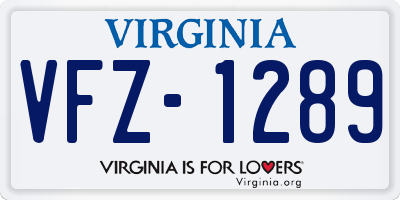 VA license plate VFZ1289