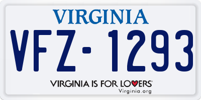 VA license plate VFZ1293