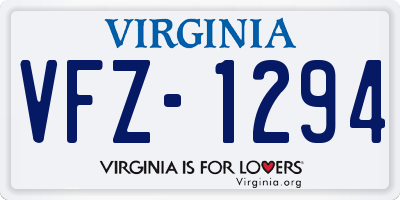VA license plate VFZ1294
