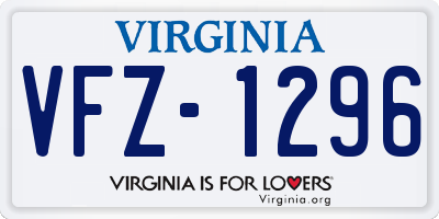 VA license plate VFZ1296