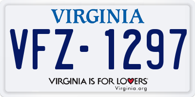VA license plate VFZ1297