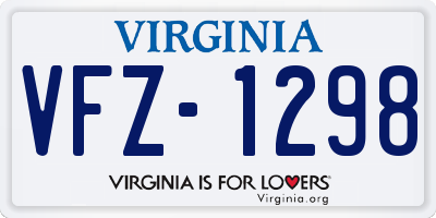 VA license plate VFZ1298