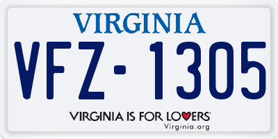VA license plate VFZ1305