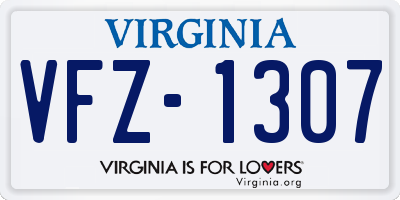 VA license plate VFZ1307