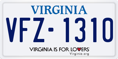 VA license plate VFZ1310