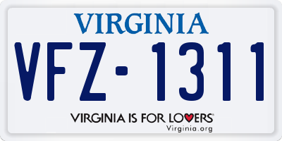 VA license plate VFZ1311
