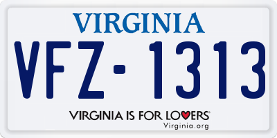 VA license plate VFZ1313