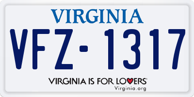 VA license plate VFZ1317