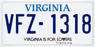 VA license plate VFZ1318