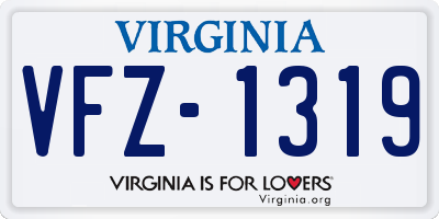 VA license plate VFZ1319