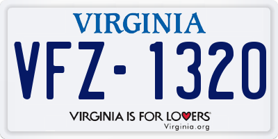 VA license plate VFZ1320