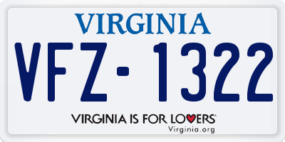 VA license plate VFZ1322