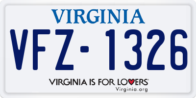 VA license plate VFZ1326