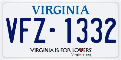 VA license plate VFZ1332