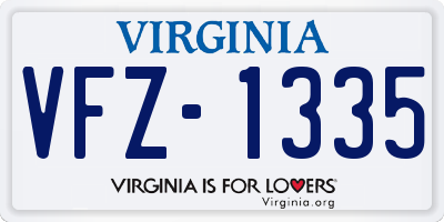 VA license plate VFZ1335