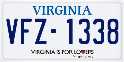 VA license plate VFZ1338