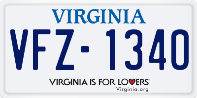 VA license plate VFZ1340