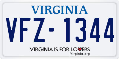 VA license plate VFZ1344