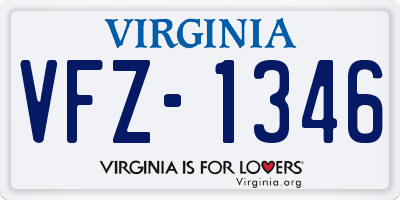 VA license plate VFZ1346