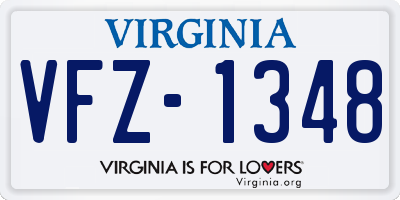 VA license plate VFZ1348