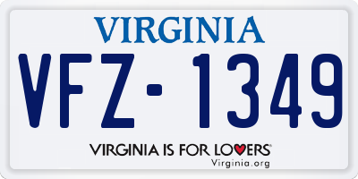 VA license plate VFZ1349