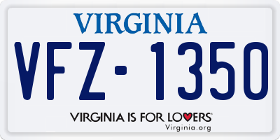 VA license plate VFZ1350