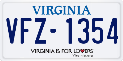 VA license plate VFZ1354