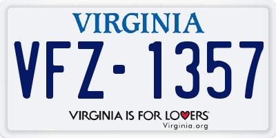VA license plate VFZ1357