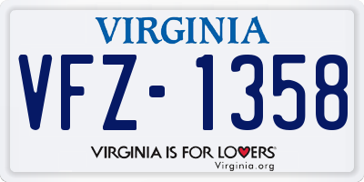 VA license plate VFZ1358