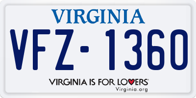 VA license plate VFZ1360