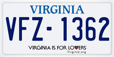 VA license plate VFZ1362
