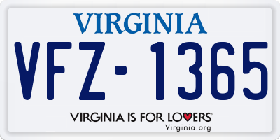 VA license plate VFZ1365