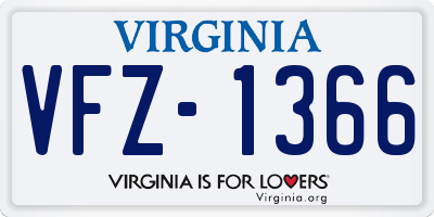 VA license plate VFZ1366