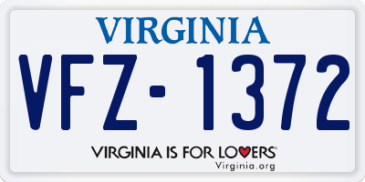 VA license plate VFZ1372